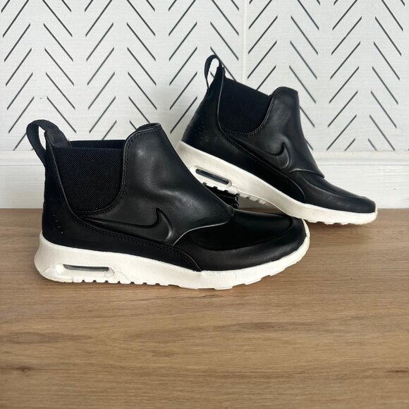 ⭐Nike Air Max Thea Women Mid Boot Shoes Leather Chelsea Sneaker Black 859550-001 - Picture 1 of 10